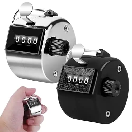 2 Piezas Contador Manual de 4 Dígito, Contador Analógico, Handzähler Elektronischer