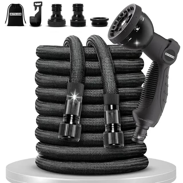 Manguera Jardin 15m – Poliester 3750D Alta Densidad y Conectores Metalizados Universales 1/2", 3/4" – Manguera Extensible Enrollable – Garden Hose