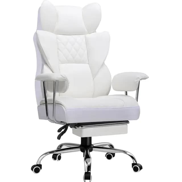 GTPLAYER Silla Gaming Silla Gamer Ergonómicas Reclinables con Reposapiés Silla Ordenador Altura Regulable Silla Oficina para Trabajar (Blanco)