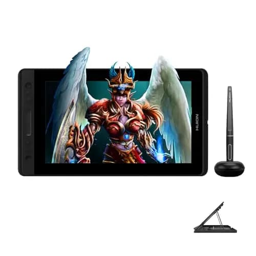 HUION Kamvas Pro 13 Tableta Gráfica con Pantalla, 120% sRGB, Monitor de Dibujo Laminado Completo, Pantalla de Lápiz Full HD de 13,3 Pulgadas y Lápiz Digital Preciso para Diseño Digital, con Soporte