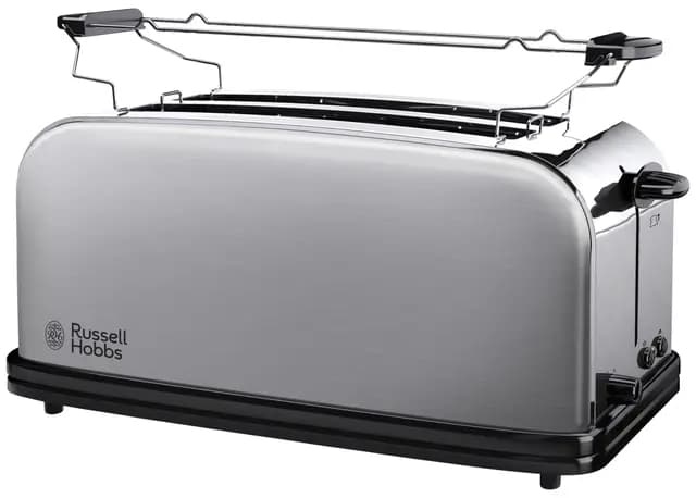 Russell Hobbs Adventure 23610-56 – Tostadora, 2 Ranuras Largas y Anchas, para 4 Rebanadas, Acero Inoxidable, Plata