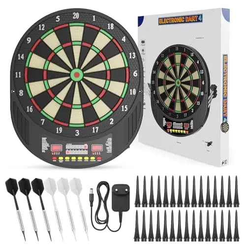 Diana electrónica profesional con pantalla LCD digital y dardos con punta blanda, diana electrónica con 27 juegos, 243 modos, ideal para amigos, familia, oficina, fiestas en clubes y pubs