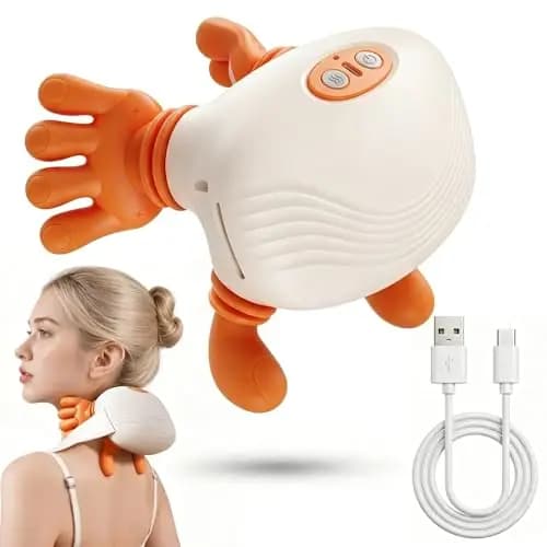 Masajeador Cervical y Espalda 4D a Mano Biónica, Eléctrico Maseajor de Cuello y Hombros con 3 Niveles de Intensidad y 2 Niveles, Ideal para usar en casa, la oficina o de viaje