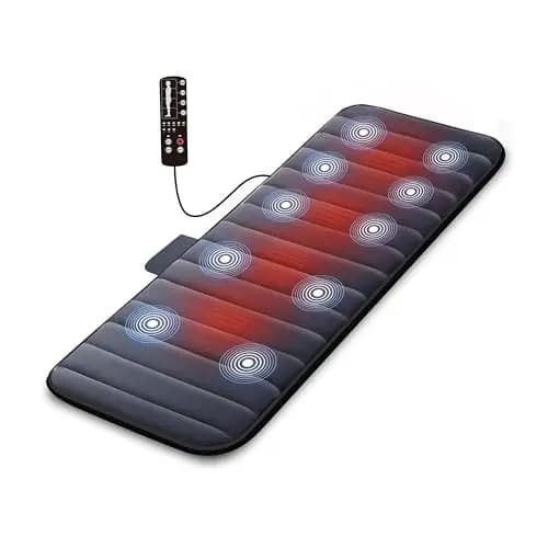 COMFIER Colchón de Masaje eléctrico con 10 Motores Vibrantes, Almohadilla Térmica de 2 Terapias con Apagado Automático, Almohadilla de Colchón de Masaje Calentado para el Alivio del Dolor de Espalda