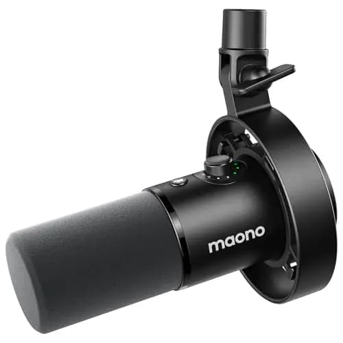 MAONO Micrófono PD300X para Podcast, Micro Profesional XLR/USB, Hi-FI 192 kHz/24 bits, reducción de Ruido, Software Link, para podcasting y grabaciones de Voz en Estudio