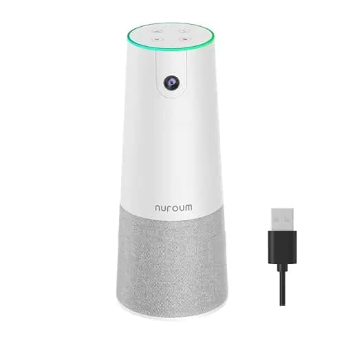 Nuroum C20 Cámara de Videoconferencia con Micrófono y Altavoz, 3-in-1 Cámara Web 1080P Full HD, 100° Ultra Gran Angular Webcam con Reducción de Ruido, USB-A para Zoom/Skype/Teams/Mac/PC/Windows