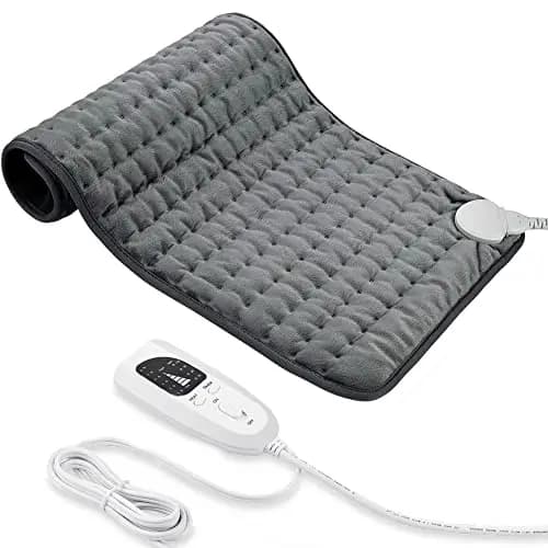 Manta Electrica,Almohadilla TéRmica,Almohadilla De Calefacción EléCtrica Con Apagado AutomáTico Y 6 Temperaturas Almohadilla De Calefacción (Gris Oscuro, 30x60cm)