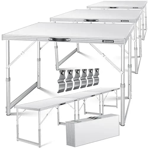 KESSER® Mesa multifunción Profesional de 3 Piezas, 100 x 60 cm, Mesa para empapelar, Capacidad de Carga de 30 kg por Mesa con función Extensible, Plegable, Mesa Auxiliar Multiusos para Camping