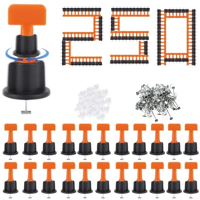 El Set De 250 Cuñas Niveladoras Para Nivelar Del Suelo, Con 100 Cuñas Niveladoras De Azulejo De 2mm y 1 Llaves Que Sirve Para Instalar De La Pared y Del Suelo