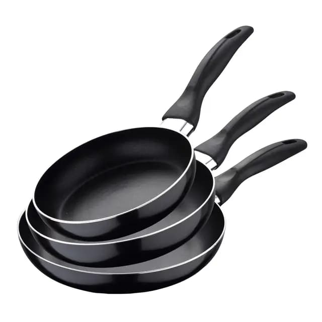 San Ignacio Set 3pc sartenes (16,20,24cm) Aluminio prensado, Apto para inducción, Navy Black, Multicolor