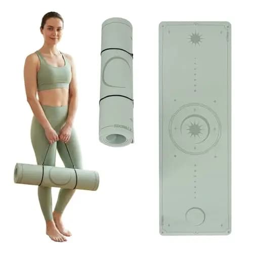 TREXO Esterilla de yoga de 183 x 61 cm y 6 mm de grosor, esterilla de yoga de TPE ecológico con superficie antideslizante, fuerte agarre en el suelo, resistente a daños, ligera
