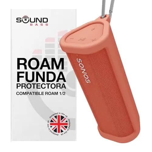 Funda Protectora de Silicona Resistente para Sonos Roam 2 | Rojo | Ahora con Botón Bluetooth para Roam2 | Protege tu Altavoz Bluetooth Inalámbrico con Esta Cubierta/Funda