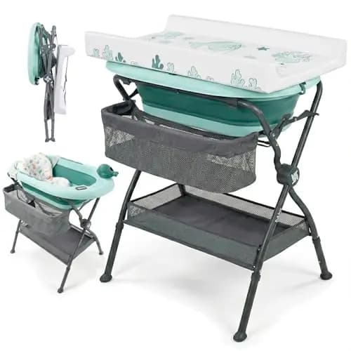 Twinly Bubbly Bañera Cambiador Plegable para Bebé 2 en 1