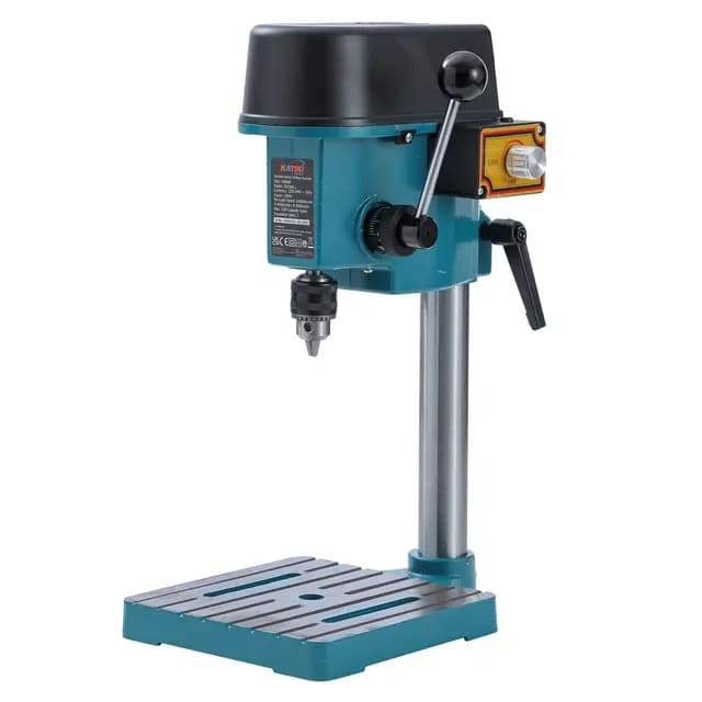 KATSU 100W Mini Taladro de Columna de Pilar Prensa Banco de Trabajo Soporte con Interruptor Electrónico de Velocidad Variable y Portabrocas de 6mm para Madera, Metal y Plásticos