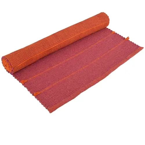 Esterilla de yoga 100% algodón orgánico antideslizante: ecológica, tejida a mano y extralarga (71 x 188 cm) para máxima comodidad y estabilidad con bolsa de transporte de algodón