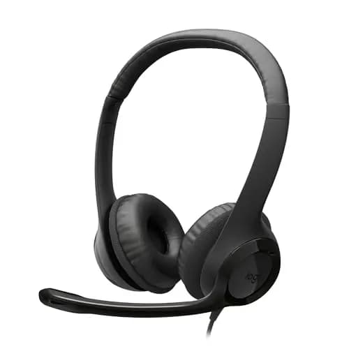 Logitech H390 Auriculares con micrófono con Cable para PC/portátil, Auriculares estéreo con micrófono con cancelación de Ruido, estéreo, Controles Integrados en el Cable, USB-C, Chromebook - Negro