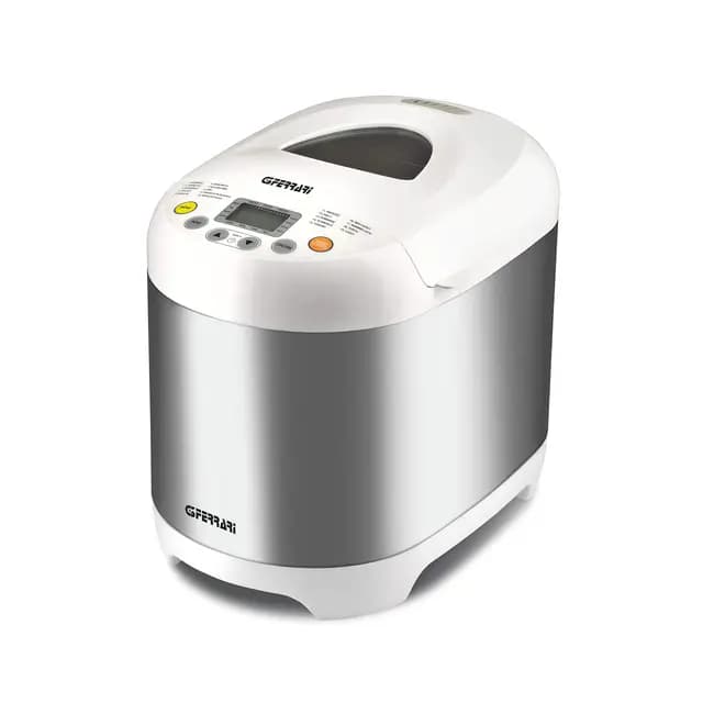 G3 Ferrari G10078 Panificadora para pan, chapata, panecillos y dulces, 550 W, Cuerpo en Inox, 3 niveles de tostado, recetario incluido, 19 programas: mermeladas, yogur, sin gluten, pizzas