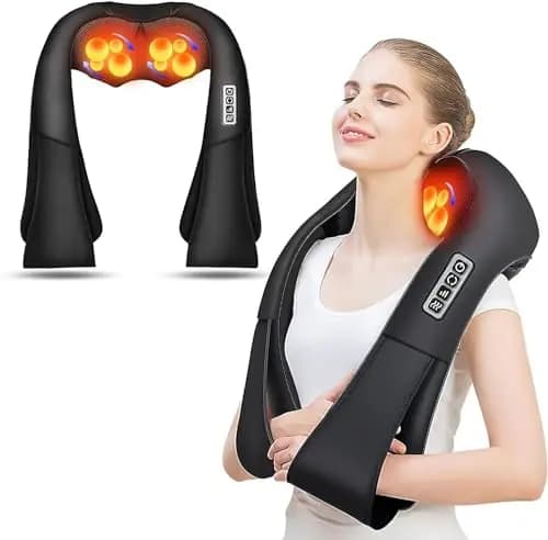 AERLANG Masajeador Cervical y Espalda con Calor Relajante,Amasajeador de Cuello, Hombros y Espalda para Dolor y Relajación, Regalo para Mujeres, Hombres, Mamá y Papá(No es inalámbrico)