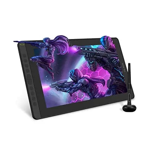 Huion Kamvas 16 2021 Tableta Gráfica con Pantalla, Monitor de Dibujo Totalmente Laminado de 15,6 Pulgadas,Compatible con Android,Ideal para la Oficina en Casa y el Aprendizaje Electrónico,Color Negro