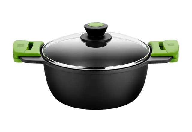 BRA Prior | Cacerola alta con tapa de cristal y asas de silicona extraíbles, 20 cm, apta para todo tipo de cocinas incluida inducción y horno.Libre de PFOA.