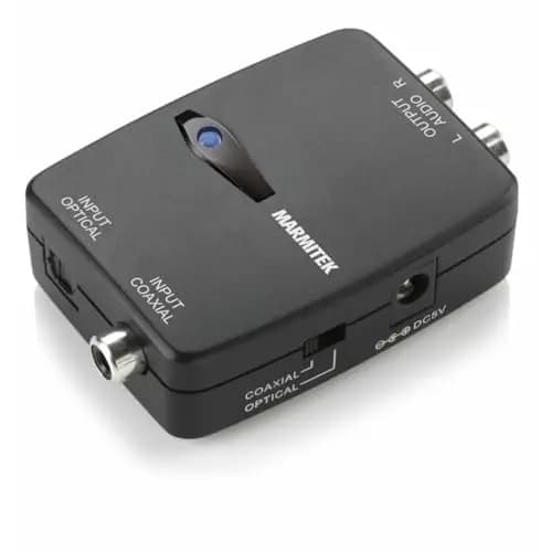 Convertidor DAC Marmitek Connect DA21 - convertidor de audio digital a analógico para TV y amplificador - Toslink o coaxial a RCA - estéreo plug and play