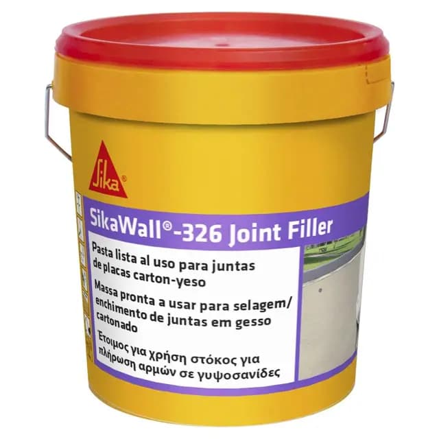 SIKA - Plaster en pasta - SikaWall 326 Joint Filler - Blanco - Lista al uso para relleno y alisado de juntas en paramentos de cartón-yeso - Adherir y ocultar las cintas para juntas - 7 kg