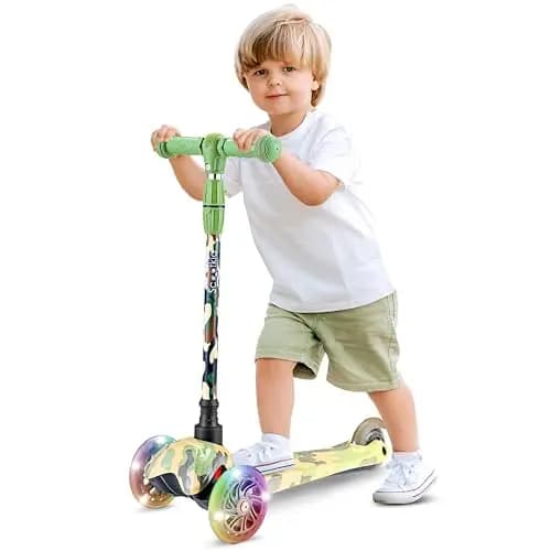 Hurtle Patinete, Scooter para niños, 3 Ruedas, Liviano, Luces LED, Antideslizante