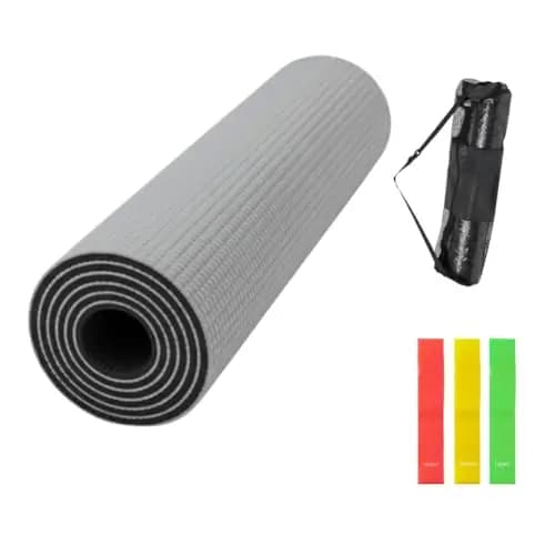 Esterilla de Yoga y Pilates | Colchoneta Antideslizante con Gomas Elásticas para Ejercicio y Deporte | Alfombra de Entrenamiento, Portátil con Bolsa de Transporte para Fitness