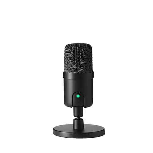 Amazon Basics Micrófono condensador mini-USB para streaming, juegos, podcasts, con patrón cardioide, Black