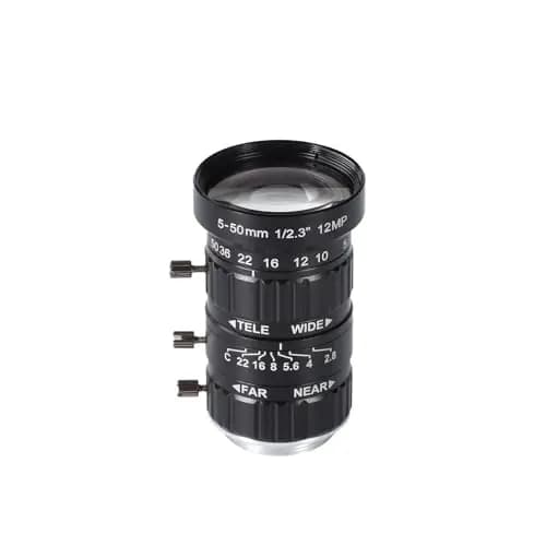 Zowietek Lente de Zoom de Baja distorsión con Montura C de 5-50 mm y 12 MP, con Adaptador C-CS, para cámara Zowietek POV/Modelo de Montura ZowieCAM CS, cámara IMX477 Raspberry Pi HQ