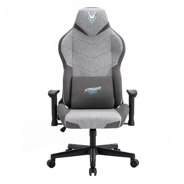 Woxter Stinger Station Titan Light - Silla Gaming Oficina (Eje Acero, Levantamiento por pistón Gas, Tela Antimanchas, Reposabrazos 2D, Foam, Racing, Cojín Lumbar)