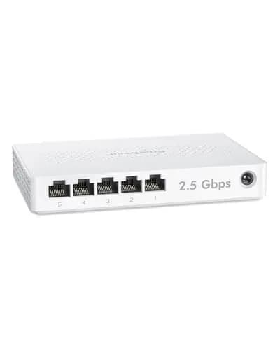 BrosTrend Switch Ethernet 2.5Gb 5 Puertos, no Gestionado Switch Red sin Ventilador, 2,5G Conmutador Gigabit para Videoconsola, PC, NAS, Plug & Play, Montaje en Escritorio o Muro, Vida ÚTI Protección