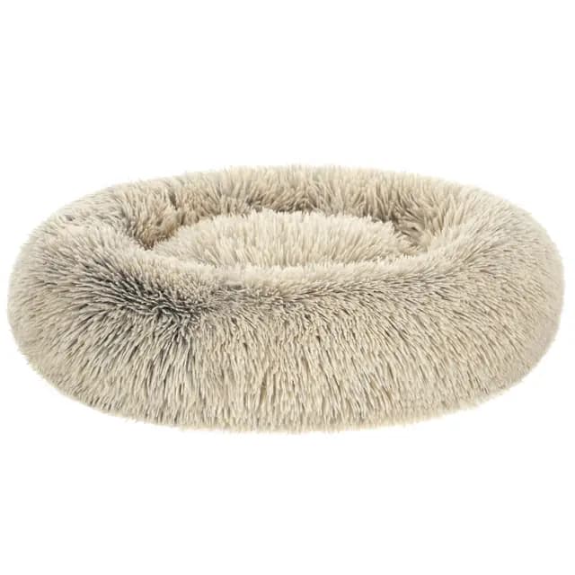 Feandrea Cama de Perros, Cama para Perros, Cojín Central Extraíble y Lavable, Alfombra de Felpa Suave y Mullida, 70 cm de Diámetro, Caqui PGW039S01