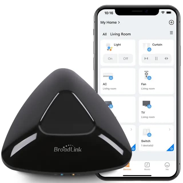 Broadlink RM MAX Centro de Control Inteligente, Mando Universal Wi-Fi & BLE para Dispositivos IR/RF, Compatible con Alexa y Google Home, Configuración Fácil, Hub RF para TV, Aire Acondicionado, Persia