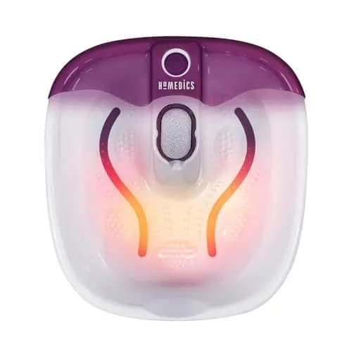 HoMedics Bubblemate Baño para Pies Hidromasajeador, Burbujas Masajeantes, Exfoliación con Piedra Pómez Integrada para Pedicura, Desestresante