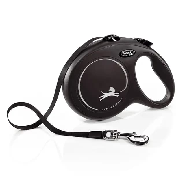 flexi® Classic L Cinta 8 m negro, correa extensible para perros hasta máx. 50 kg