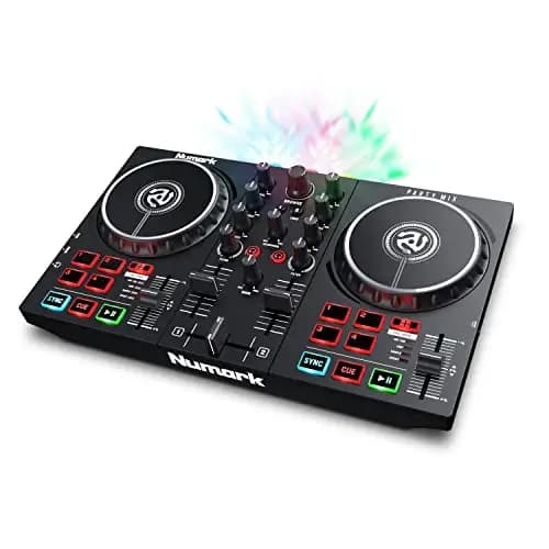 Numark Party Mix II Controladora DJ, Mesa de Mezclas Con Luces Integradas, Mezclador DJ e Interfaz Audio, Con Serato DJ Lite
