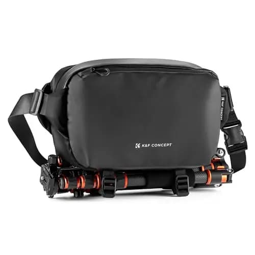 K&F CONCEPT Bolsa Camara Fotografica, Camera Bag, Bolsa Funda Cámara Réflex, Bolso Bandolera Camara Impermeable Resistente, Mochila Sling para Cámara Réflex Digital Compatible con SLR DSLR, Tamaño M