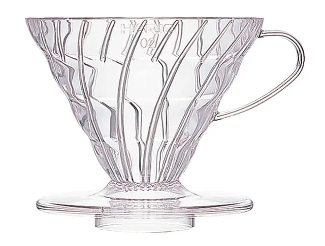 Hario VD02T - Cafetera Dripper V60, de plástico, 4 Tazas, Transparente