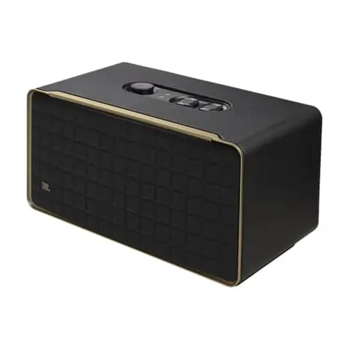JBL Authentics 500, altavoz inteligente conectado de alta fidelidad, con WiFi, Bluetooth y asistente de voz, Dolby Atmos, diseño retro, negro
