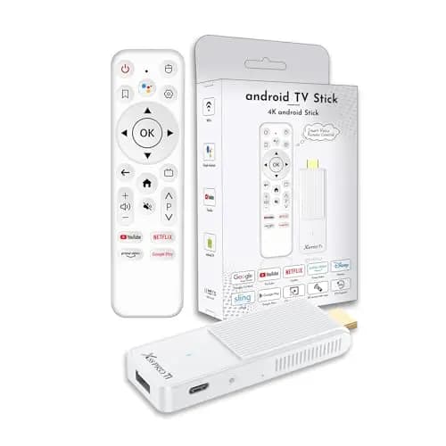 GREVA Android TV Stick 4K Ultra HD, TV Stick Box Android 14.0 (2025), 2 GB 16 GB, HDR/AV1/2.4G/5G WiFi/BT 5.0, Reproductor Multimedia Inteligente con GG Asistente de Voz, Smart Streaming Dispositivo