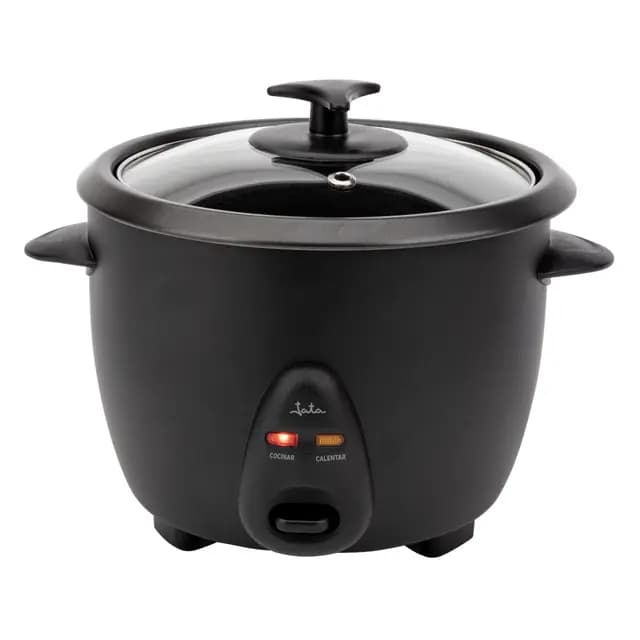 JATA JEAR2510 - Arrocera Eléctrica Capacidad 1 litro. 400 W. Funciones: Cocción y Mantenimiento del Calor. Depósito Extraíble y Antiadherente. Apagado Automático. Incluye Jarra y Espátula