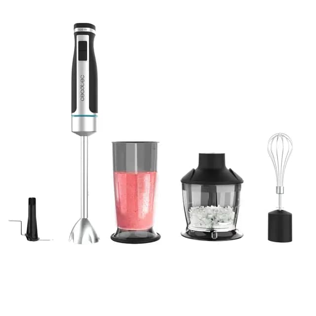 Cecotec Batidora de Mano PowerGear 1500 XL Pro. 1500W, 21 Velocidades + Turbo, Acero/Silicona, Brazo XL, Cuchilla de 4 hojas, Recubrimiento Titanio, Engranaje de Metal, Incluye Accesorios