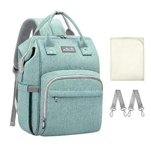 Viedouce Mochilas para Pañales Biberones, Bolso del Bebé Mamá,Impermeable con Estilo Oxford Bolso Pañal de Gran Capacidad, con Portátil Cambiador y 2 Piezas Ganchos Carrito Bebé