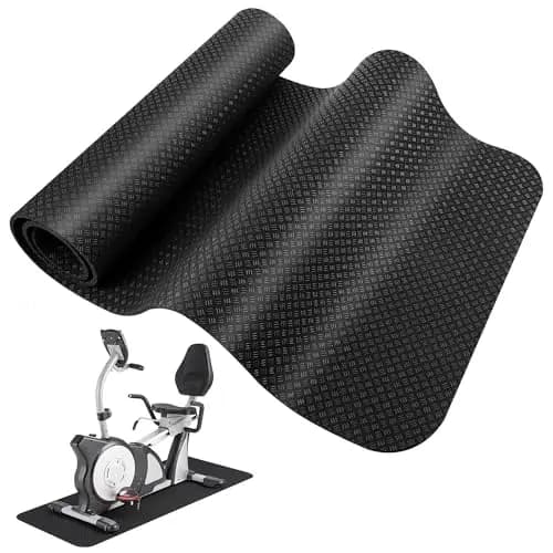 43 x 120 cm Alfombra Rodillo Bicicleta para Suelos, Esterilla Fitness de Silicona de Doble Cara, Alfombra Gimnasio en Casa de Protección para Suelos, Esterilla para Equipos Deportivos