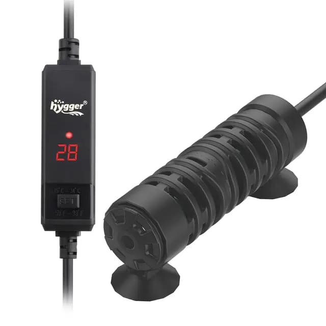 Hygger Small Calentador de Acuario,150W Tortuga Calentador de Acuario con Digital Controlador,Submersible Fish Tank Heater for 56-132L Freshwater Aquariums