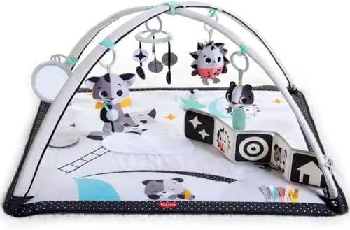 Tiny Love Black & White Gymini, Gimnasio Infantil Evolutivo Musical 2 en 1, Desde 0 Meses, Gimnasio Bebé, 18 Actividades, Juguete Musical, Libro Bebé Alto Contraste, Arcos Ajustables, Magical Tales