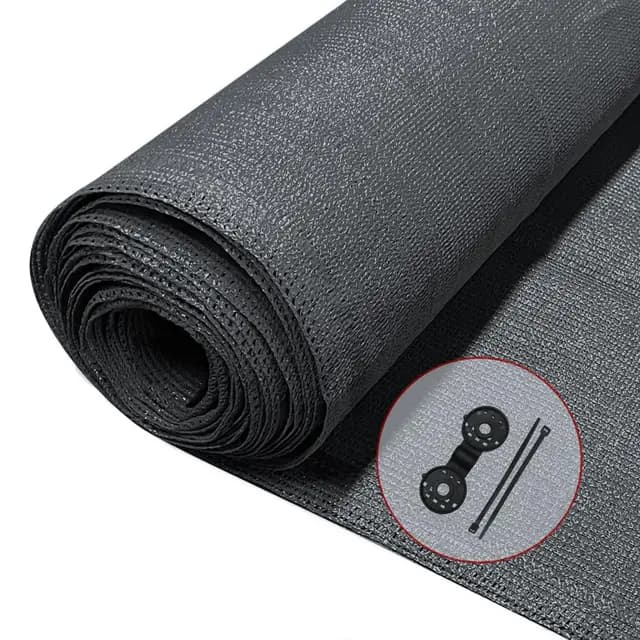 VOUNOT® Malla Sombreo y Ocultación 1.5×10m, Valla Privacidad HDPE Protección UV, Red de Sombra con Clips y Bridas, para Jardín, Huerto, Balcón, Antracita
