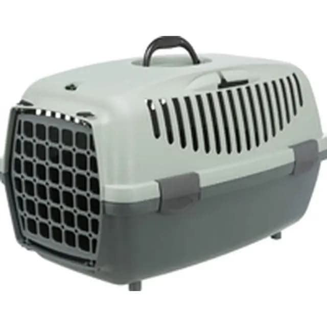 Trixie - Transportín Be Eco Capri 1 para Perros y Gatos, Talla XS (32×31×48 cm), Sostenible con Plástico Reciclado, Color Antracita/Gris-Verde, Ideal para Viajes y Visitas al Veterinario