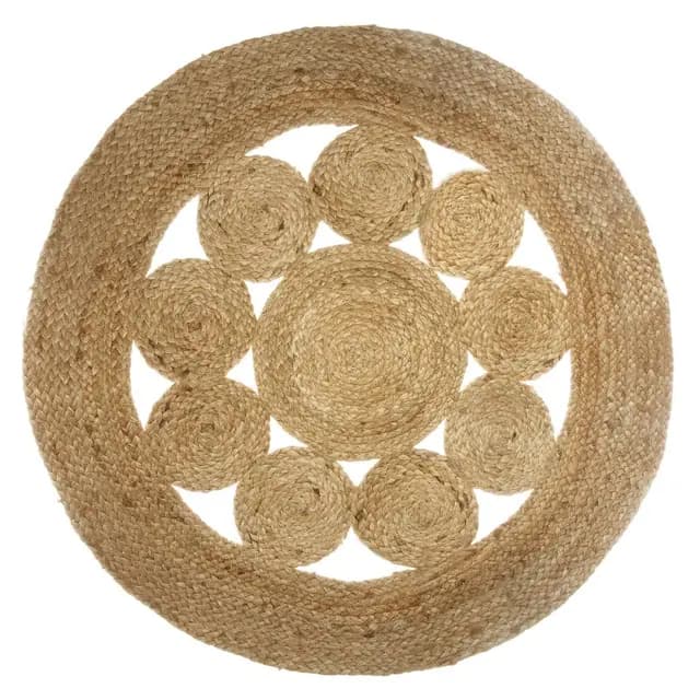 Atmosphera - Alfombra Calada 'Esra' en Yute D. 80 cm